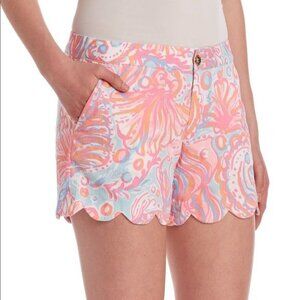 Lilly Pulitzer Womens 8 Pink Pout Too Much Bubbly Buttercup Scalloped Shorts